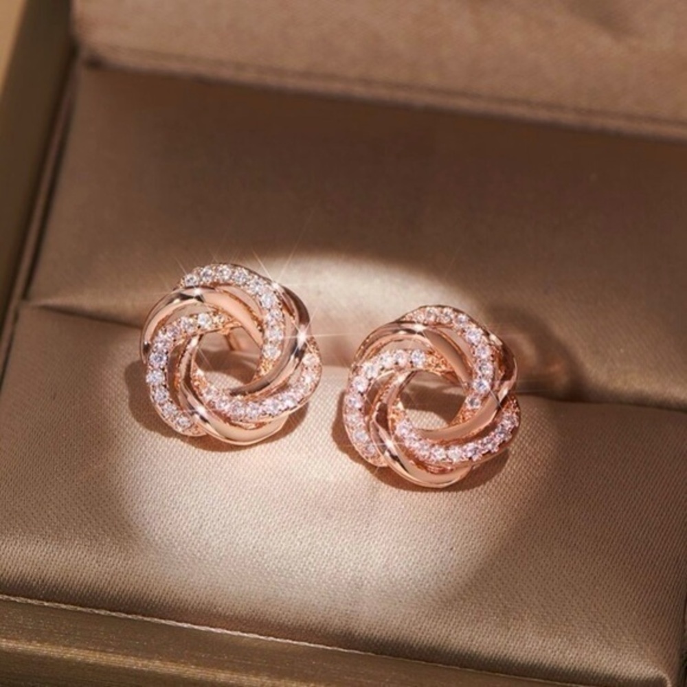 Rose Gold Cubic Zirconia Earrings